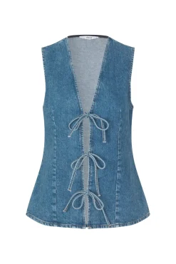 Enatenna Denim Vest, Worn Dark Blue, 34