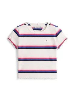 Essential Rib T-shirt, Ancient White Stripes, 152 cm