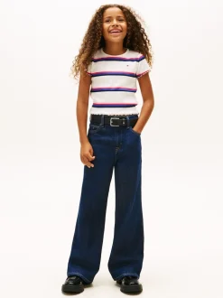 Essential Rib T-shirt, Ancient White Stripes, 152 cm