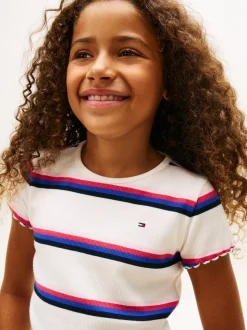 Essential Rib T-shirt, Ancient White Stripes, 152 cm