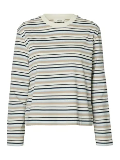 Essential Striped Boxy T-shirt, Cashmere Blue, M