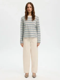 Essential Striped Boxy T-shirt, Cashmere Blue, M