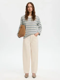 Essential Striped Boxy T-shirt, Cashmere Blue, M