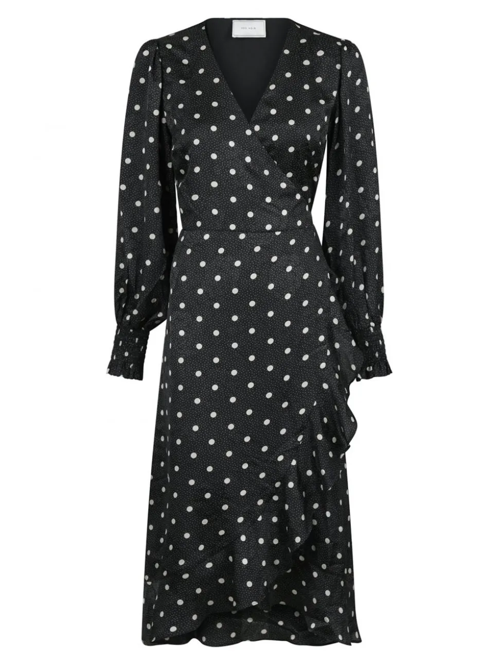 Eva Retro Dot Kjole, Black, 34