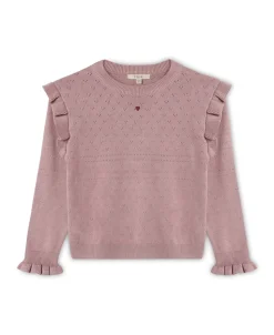 Fame O-Neck Strikbluse, Woodrose, 95 cm