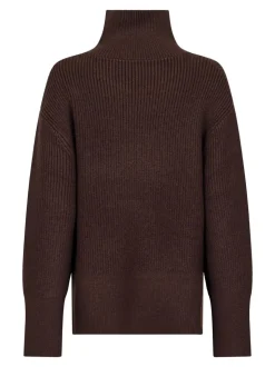 Fanning Solid Striktrøje, Chocolate Brown, 40