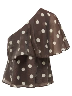 Fay One-shoulder Top, Chocolate Torte, S