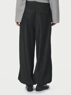 Fayla Denim Balloon Bukser, Black, 38