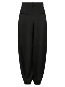 Fayla Drapy Satin Balloon Bukser, Black, 38