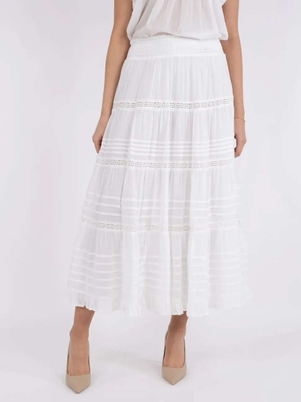 Felicia S Voile Nederdel, White, 36