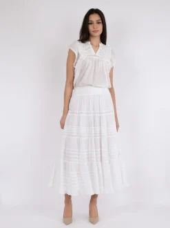 Felicia S Voile Nederdel, White, 36