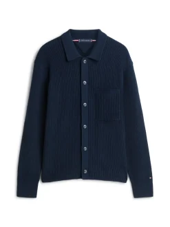 Fisherman Rib Coach Cardigan, Dark Night Navy, XXL