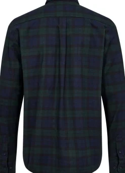 Flannel Skjorte, Check Navy/Green, M