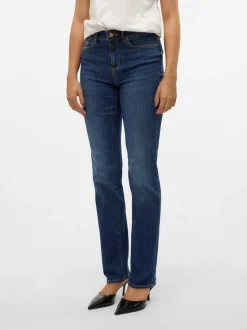 Flash Straight Jeans, Dark Blue Denim, M/L32