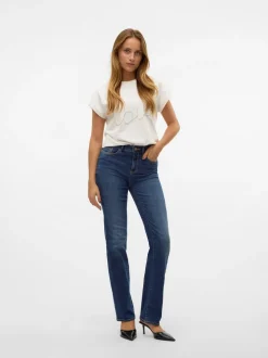 Flash Straight Jeans, Dark Blue Denim, M/L32