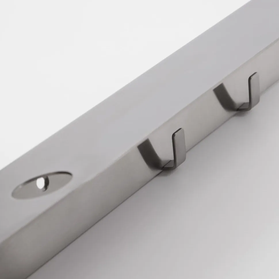 Flaskeophæng Med Knager Hylde, Sølv, 50x5,8x6,8 cm