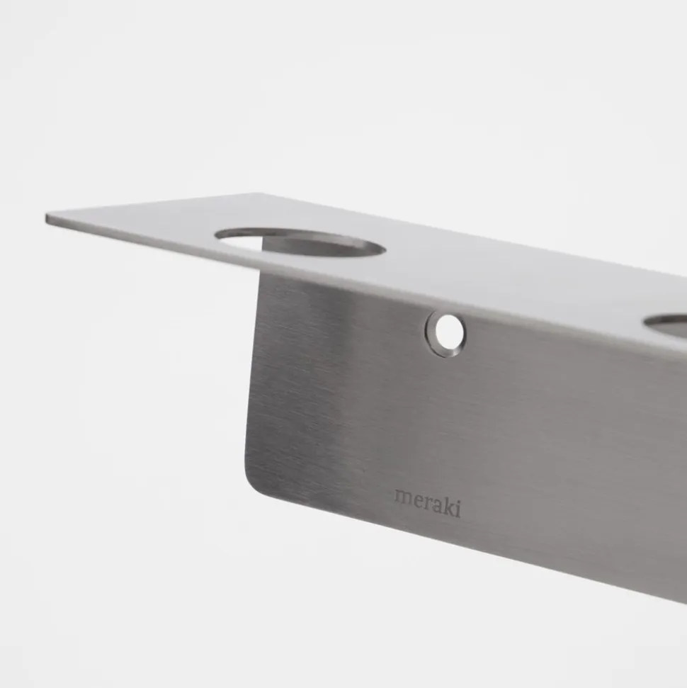 Flaskeophæng Med Knager Hylde, Sølv, 50x5,8x6,8 cm