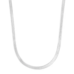 Flat Halskæde, Sølv, 45+5 cm