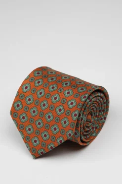 Floral Cube Silk Slips, Orange Green Red