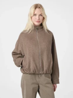 Florine Wool Bomber Jakke, Light Brown, 36