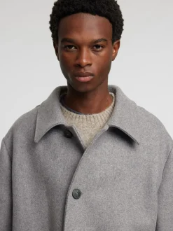 Frey Wool Frakke, Grey Melange, L