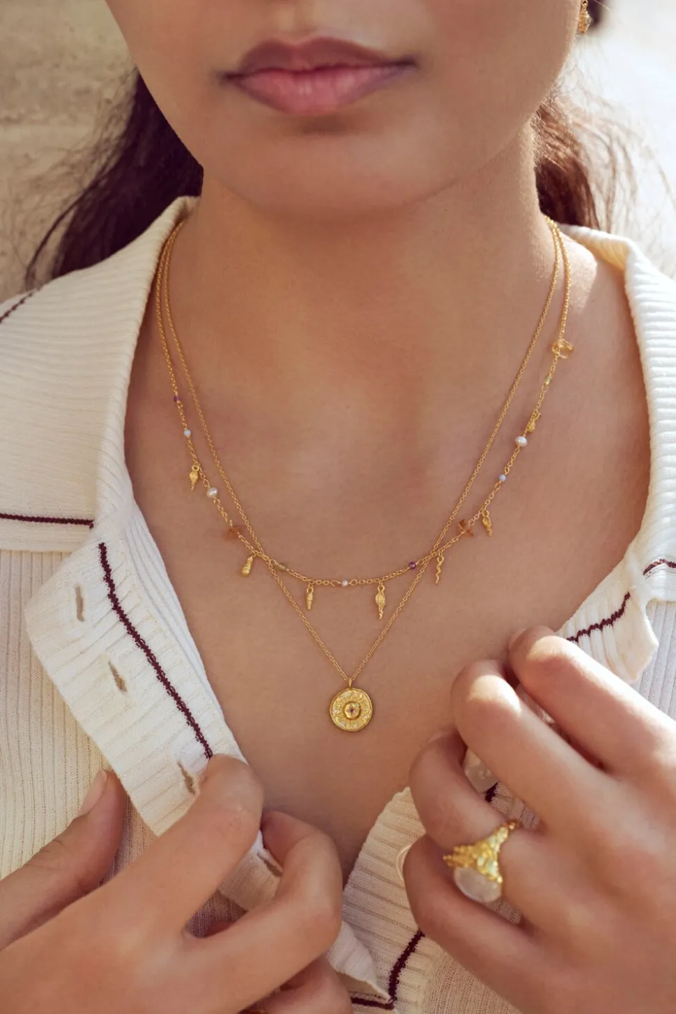 Friendship Halskæde, Gold Plated, 45+3 cm