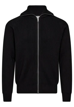 Fullzip Striktrøje, Black, M