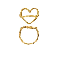 Funky Heart Ring, Goldplated, 56