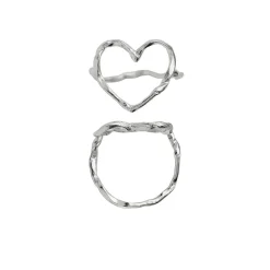 Funky Heart Ring, Silver, 58