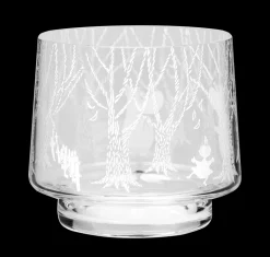 Fyrfadslysestage, Klar/ Hvid, 8 cm