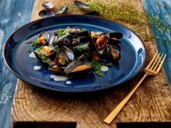 Gastro Frokosttallerken, Sort/Blå, Ø21 cm