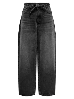 Gianna Straight Jeans, Washed Black, W29/L34