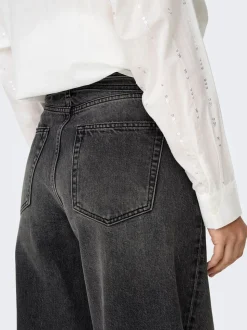 Gianna Straight Jeans, Washed Black, W29/L34