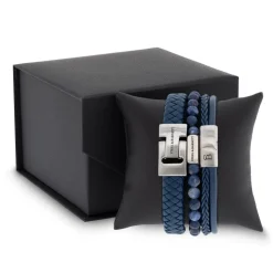 Gift Set Premium Triple Armbånd, Blue, L