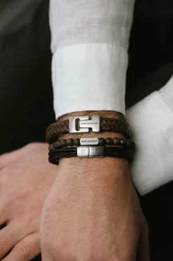 Gift Set Premium Triple Armbånd, Brown, M