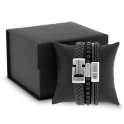 Gift Set Premium Triple Armbånd, Black, L