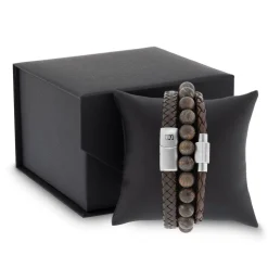 Gift Set Triple Armbånd, Brown, M