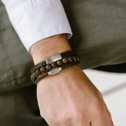 Gift Set Triple Armbånd, Brown, M