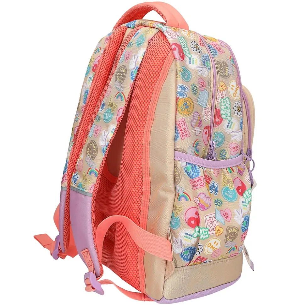 Girl Power Skoletaske, Lilla/Koral