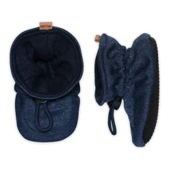 Glitter Textile Hjemmesko, Marine, 24/25