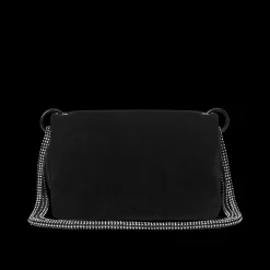 Glitter Velour Skuldertaske, Black