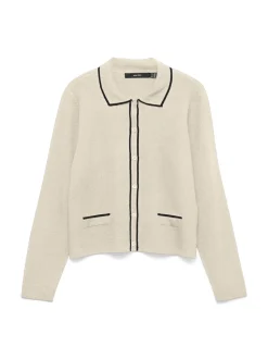 Gold Poloneck Cardigan, Birch, XL