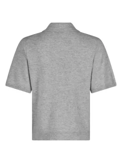 Gracie Knit Polo T-shirt, Light Grey Melange, 36