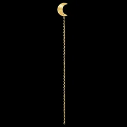 Half Moon Chain Ørering, Gold Plated-Right