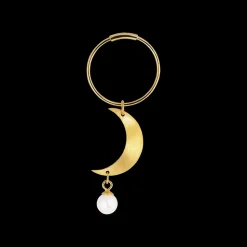 Half Moon Creole Ørering, Gold Plated