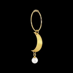 Half Moon Creole Ørering, Gold Plated