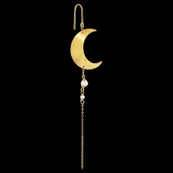 Half Moon Pearl Ørering, Gold Plated-Left