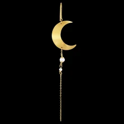 Half Moon Pearl Ørering, Gold Plated-Left