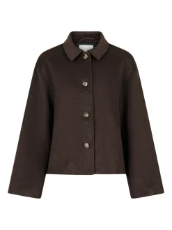 Hamra Wool Jakke, Chocolate Brown, 34