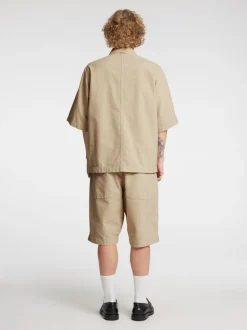 Harki Kortærmet Overshirt, Weathered Teak W. Coconut Milk, M